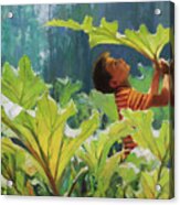 Boy In The Rhubarb Patch Acrylic Print