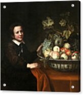 Boy With A Bowl Of Fruit Acrylic Print