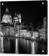 Breathtaking Venice By Night Bnw Acrylic Print