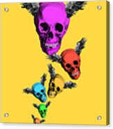 Bright Colored Halloween Skulls Acrylic Print