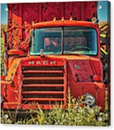 Bright Old Red Mack Truck Acrylic Print