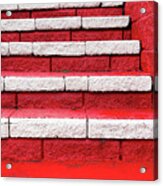 Bright Red And White Stairs Acrylic Print