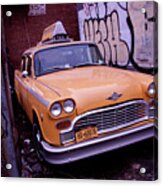 Brooklyn Retro Taxi Acrylic Print