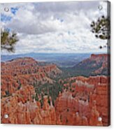 Bryce Canyon National Park - Panorama With Branches Acrylic Print