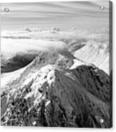 Buachaille Etive Mor Stob Dearg Mountain Aerial Glencoe Scotland Black And White Acrylic Print