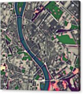 Budapest Pop Art City Map Acrylic Print