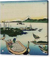 Buyo Tsukudajima - Thirty Six Views Of Mount Fuji - Hokusai Acrylic Print