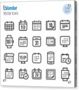 Calendar Icons - Vector Line Series Acrylic Print