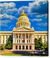 California State Capitol In Sacramento - Digital Painting Acrylic Print