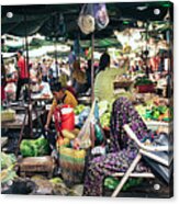 Cambodia Street Market Siem Reap Acrylic Print