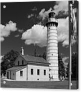 Cana Island Light Station At 150 B W Acrylic Print