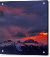 Canadian Rockies Sunset At 10,000 Feet Acrylic Print