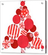 Candy Cane Christmas Tree Card Acrylic Print