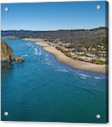 Canon Beach Haystack Rock Panorama Acrylic Print