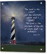 Cape Hatteras Lighthouse And Scripture Acrylic Print