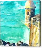 Castillo De San Cristobal Ocean Sentry Acrylic Print