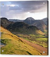 Catbells Hiking Trail In The Lake District England Acrylic Print
