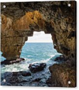 Cave On The Mediterranean Coast, Cova Del Arcs Acrylic Print