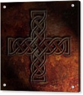 Celtic Knotwork Valentine Heart Rust Texture No 1 Repost Acrylic Print