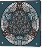 Celtoak Creation - Celtic Trinity Knot Triquetra Vibes Evoked By Kaleidoscopic View Of An Oak Tree Acrylic Print