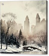 Central Park In Winter Acrylic Print