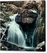 Cerny Potok Waterfall In Jizera Mountains At Sunset Acrylic Print