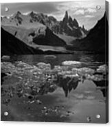 Cerro Torre Black And White Patagonia Argentina Acrylic Print