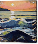 Chanteiro Beach Sunset Galicia Spain Acrylic Print