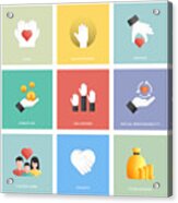 Charity And Donation Icon Set Acrylic Print