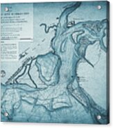 Charleston Harbor South Carolina Vintage Map 1778 Cool Blue Acrylic Print