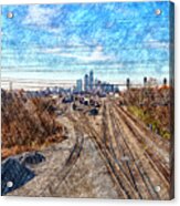 Charlotte Skyline From Matheson Bridge Acrylic Print