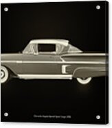 Chevrolet Impala Special Sport 1958 Black And White Acrylic Print