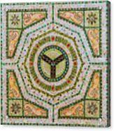 Chicago Cultural Center Ceiling With Y Symbol In Mosaic Acrylic Print