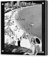 Chicago Illinois Vintage Retro Travel Poster Black And White Acrylic Print