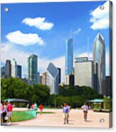 Chicago Skyline Grant Park Acrylic Print