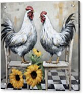 Chickens On The Chairs Acrylic Print