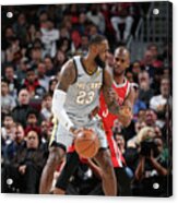 Chris Paul And Lebron James Acrylic Print