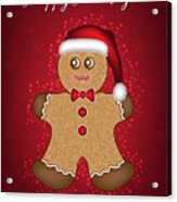 Christmas Gingerbread Man Card Acrylic Print
