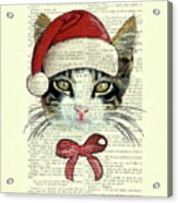 Christmas Kitty, Cute Xmas Cat Acrylic Print