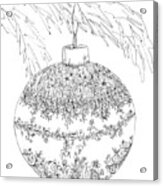 Christmas Ornament - Line Art Drawing Acrylic Print