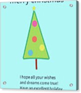 Merry Christmas Tree Acrylic Print