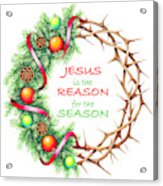 Christmas Wreath Jesus Acrylic Print