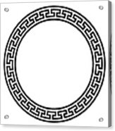 Circle frame with simple meander pattern, Greek key border Digital
