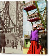 City - Chicago,il - Fair - The First Ferris Wheel 1893 - Side By Side Acrylic Print