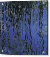 Claude Monet  Water Lilies And Weeping Willow Branches Acrylic Print