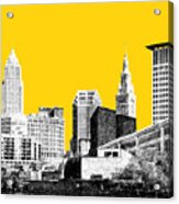 Cleveland Skyline 3 - Mustard Acrylic Print