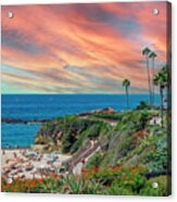 Cliffs Beach Sunset Sea Acrylic Print