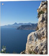 Cliffs, Blue Sky And The Mediterranean Sea Acrylic Print
