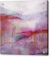 Climate Change Iii Abstract Landscape Sunset In Red Pink Purple Orange Gray Acrylic Print