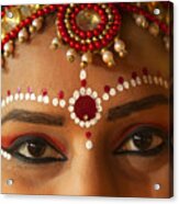 Close Up Of Lovely Hindu Lady. Acrylic Print